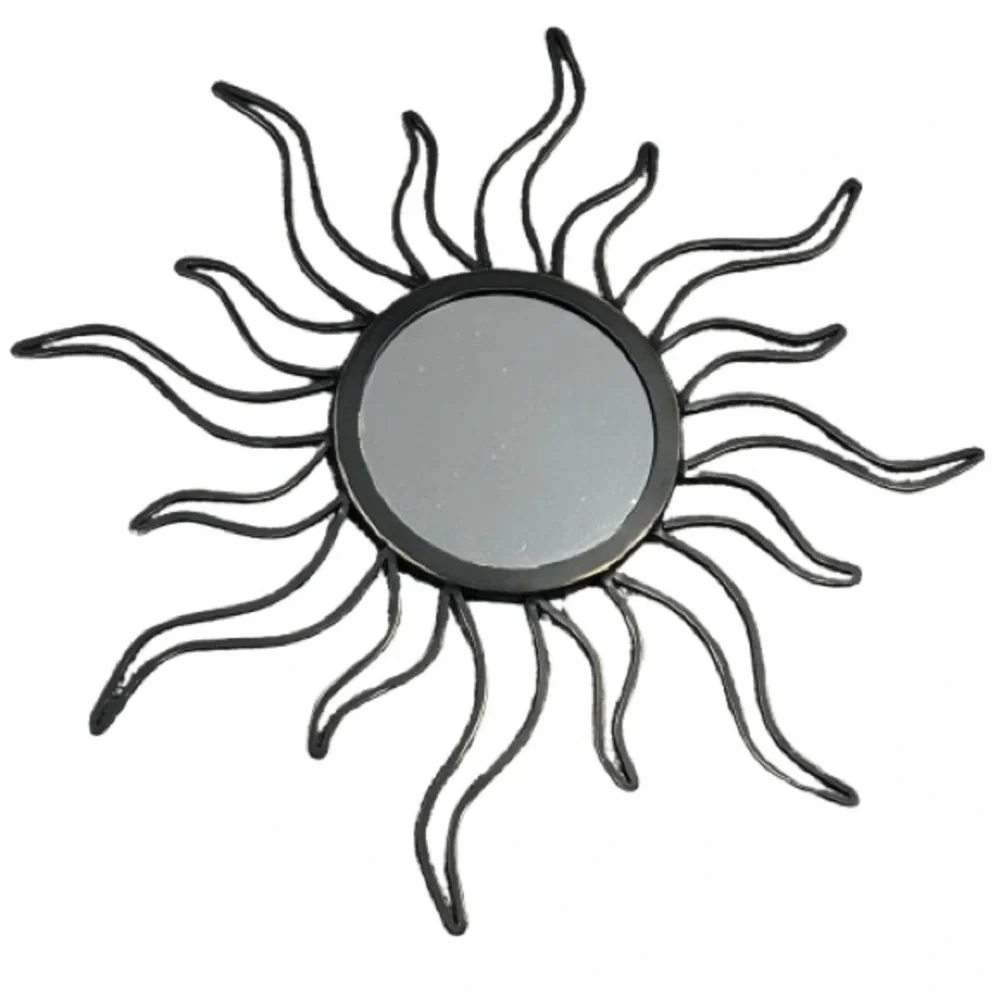 Retro 90s Style Celestial Sun Mirror Whimsigoth Metal Wall Decor Y2K Witchy